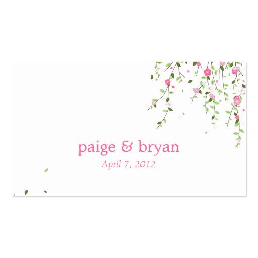 Garden Blooms Flat Place Card Business Card Templates (back side)