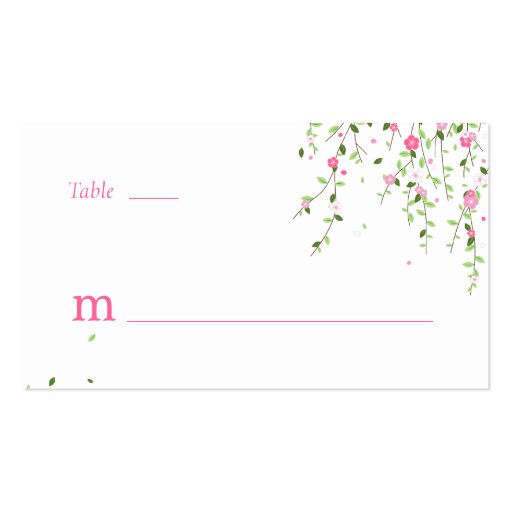 Garden Blooms Flat Place Card Business Card Templates (front side)