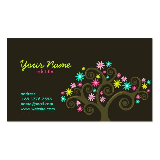Garden Blooms Profile Card Business Card Templates (front side)