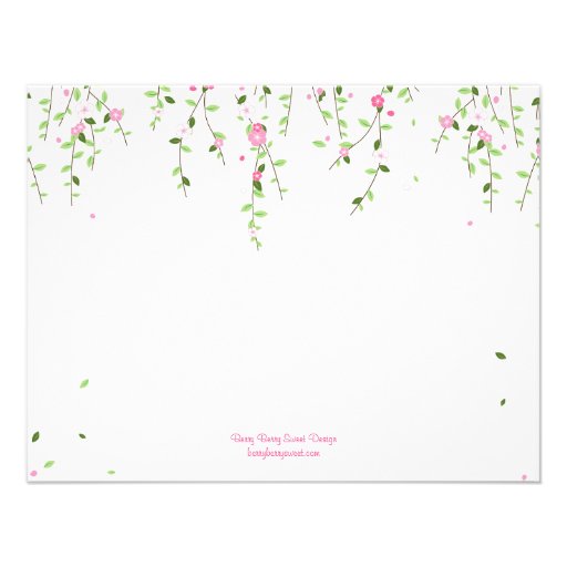 Garden Blooms Wedding Reception Card Custom Announcements