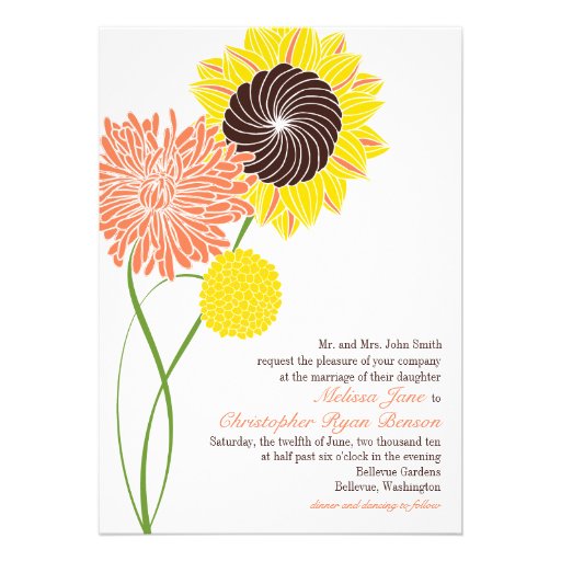 Garden Blossoms Wedding Invitation
