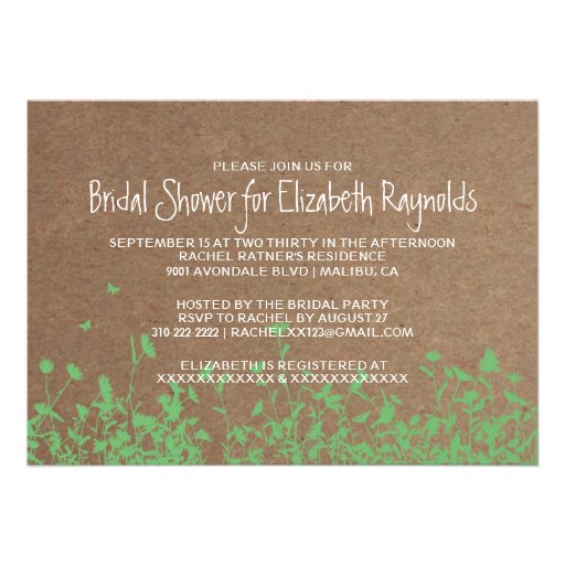 Garden Bridal Shower Invitations