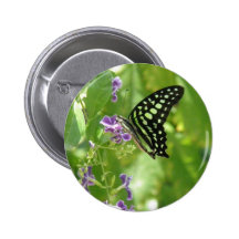 Garden Butterfly Round Button