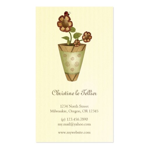 Garden Collection · Potted Flowers Business Cards (front side)