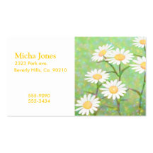 Garden Daisies Bokeh Dots Business Card
