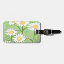 Garden Daisies Bokeh Dots Travel Bag Tags