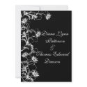 Garden Essence White And Black Wedding Invitation invitation