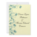 Garden Essence Yellow And Teal Wedding Invitation invitation