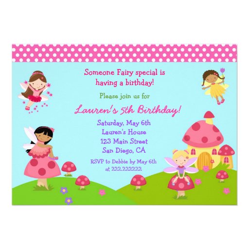 Garden Fairy Birthday Invitation