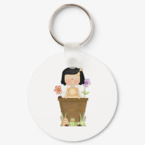 Garden Fairy in Flower Pot keychains by cutespot Garden Fairy in Flower Pot keychains