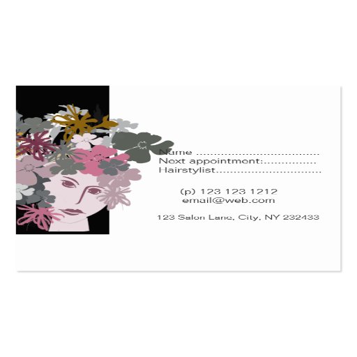 Garden Flower Female Business Card Template (back side)