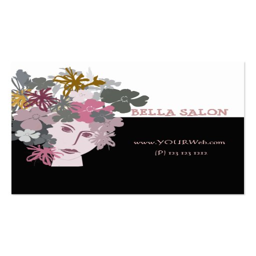 Garden Flower Female Business Card Template (front side)