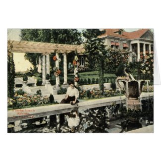 Garden Flower Scene, Los Angeles 1914 Vintage card