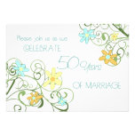 Garden Flowers 50th Anniversary Invitation Card