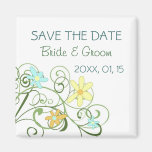 Garden Flowers Save the Date Magnet