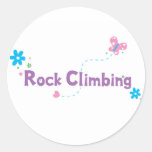 Garden Flutter Rock Climbing Round Stickers
