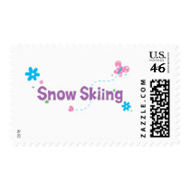Garden Flutter Snow Skiing Postage Stamps
