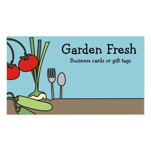 garden fresh vegetables vegan cooking business ... business card template (front side)
