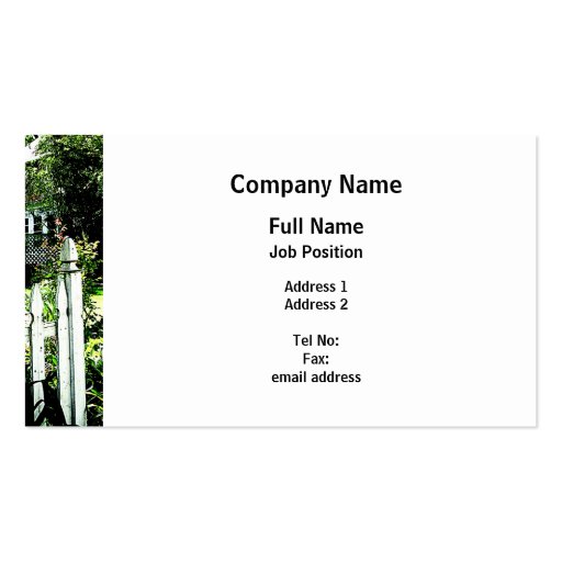 Garden Gate Business Cards (front side)