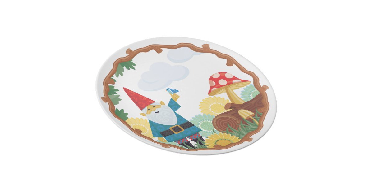 Garden Gnome Plate Zazzle