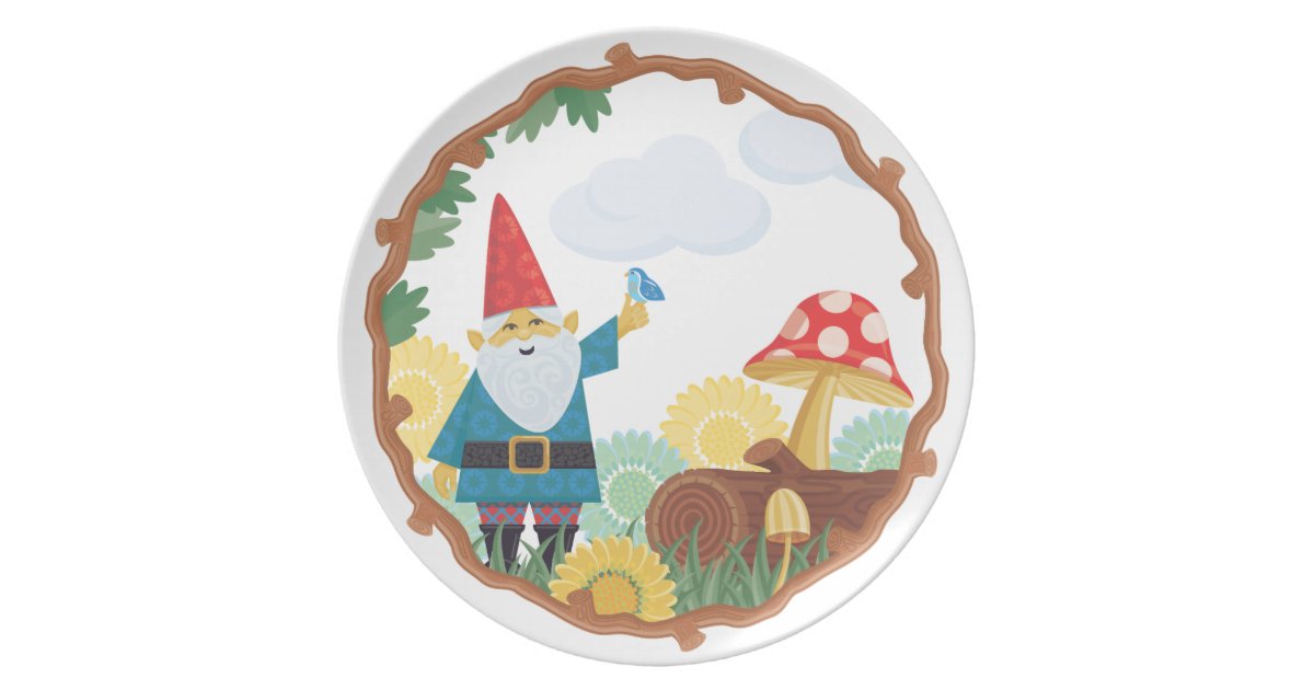 Garden Gnome Plate Zazzle