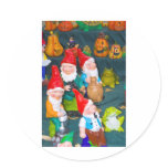Garden gnome round sticker
