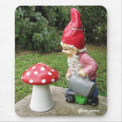 garden gnome. Garden gnomes mouse pads by