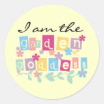 Garden Goddess Tshirts and Gifts Round Sticker
