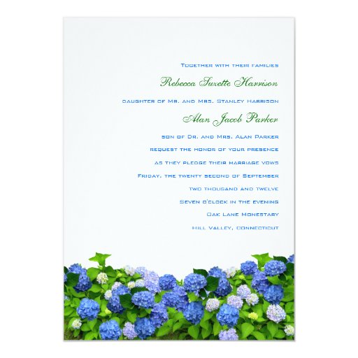 Garden Hydrangea Wedding Invitations, 5x7 5x7 Paper Invitation Card