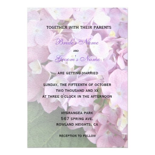 Garden Hydrangeas Wedding Invitation