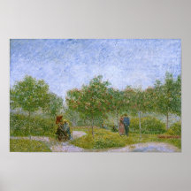 Garden in Montmartre with Lovers, Vincent van Gogh Poster