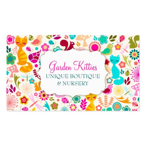 Garden Kitty Business Card Template (front side)