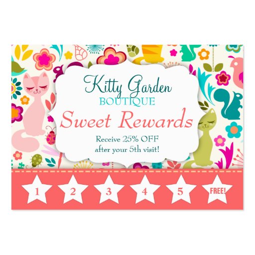 Garden Kitty Rewards Promo Business Cards (front side)