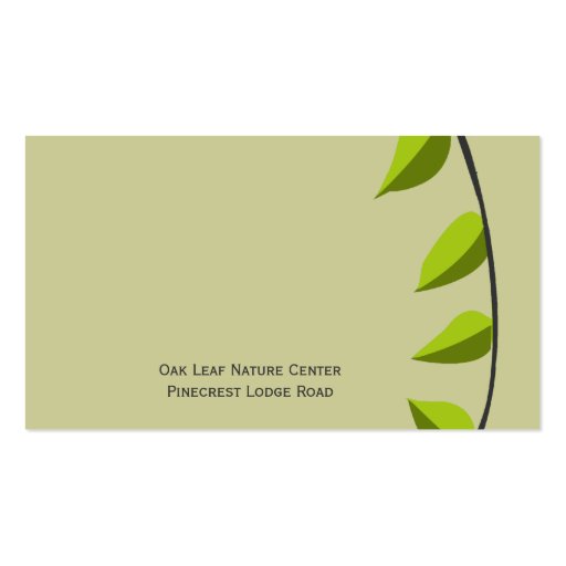 Garden Leaf Gardening   Green Business Card Template (back side)