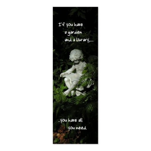 Garden Library Bookmark Business Card Templates (front side)