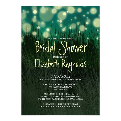 Garden Light Bridal Shower Invitations