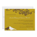 Garden love birds brown modern elegance wedding invitation