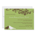 Garden love birds green modern elegance wedding invitation