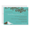 Garden love birds teal modern elegance wedding invitation