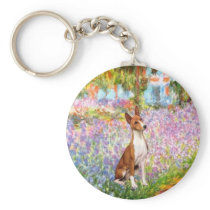Garden (Monet) -Basenji Key Chain