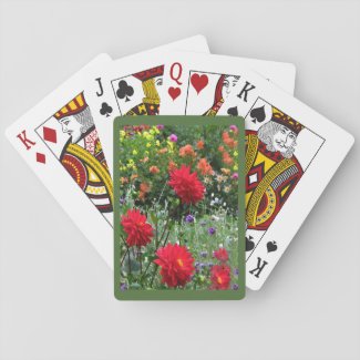 Garden of Dahlia Flowers Playing Cards