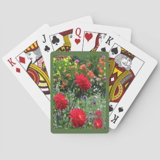 Garden of Dahlia Flowers Playing Cards