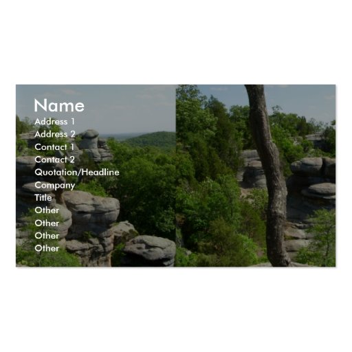 Garden Of The Gods-Southern Illinois. Stereographi Business Card Template (front side)