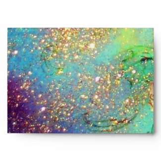 GARDEN OF THE LOST SHADOWS blue green gold yellow envelope