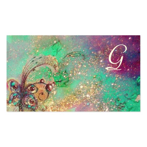 GARDEN OF THE LOST SHADOWS BUTTERFLY MONOGRAM BUSINESS CARD TEMPLATE (back side)