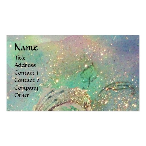 GARDEN OF THE LOST SHADOWS BUTTERFLY MONOGRAM teal Business Card (front side)