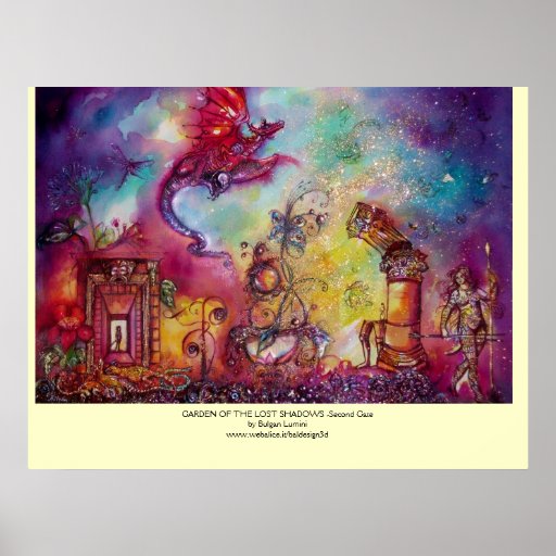 GARDEN OF THE LOST SHADOWS -FLYING RED DRAGON PRINT