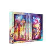 GARDEN OF THE LOST SHADOWS red blue yellow gold wrappedcanvas