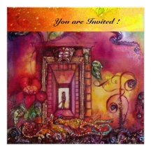 GARDEN OF THE LOST SHADOWS -SNAKES AND IGUANAS PERSONALIZED INVITES
