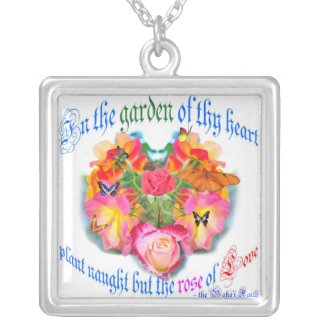 Garden of thy heart square shaped pendant necklace necklace